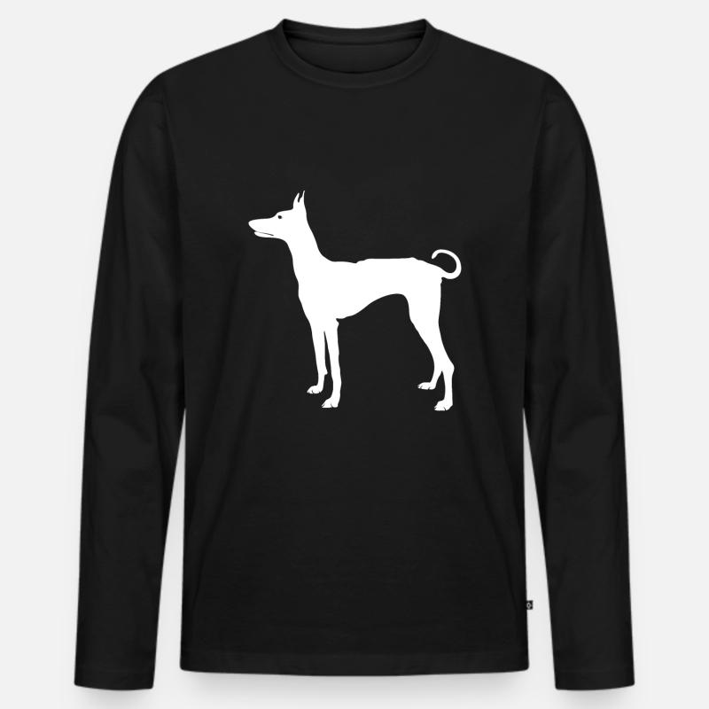 Podenco Ibicenco - Männer Premium Bio Langarmshirt - Schwarz