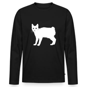 Japanese Bobtail - Men's Premium Organic Long Sleeve Shirt - black - Front - Nico (187cm)