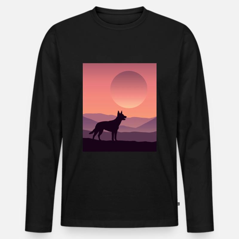 Australian Kelpie - Männer Premium Bio Langarmshirt - Schwarz