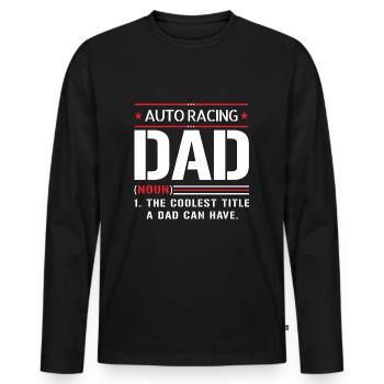 Papa course voiture papa dit - T-shirt manches longues Premium bio Homme - noir - Devant - Nico (187cm)