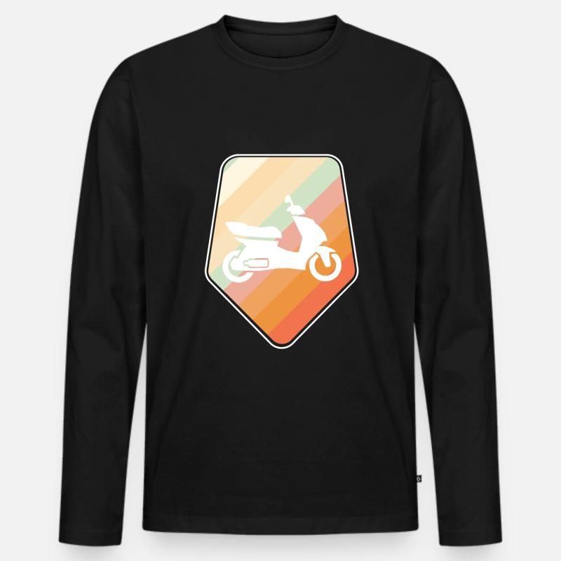 Roller Mofa Moped - Männer Premium Bio Langarmshirt - Schwarz