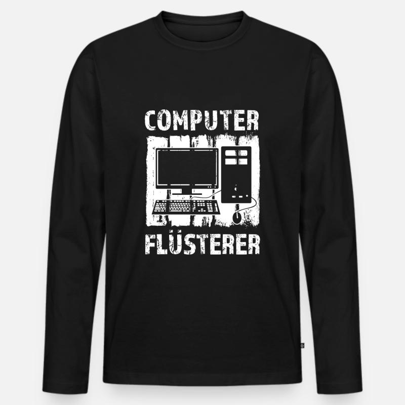 Computer Flüsterer - Männer Premium Bio Langarmshirt - Schwarz