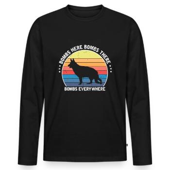 Militär Design Polizei Hund Deutscher Schäfer - Männer Premium Bio Langarmshirt - Schwarz - Vorne - Nico (187cm)