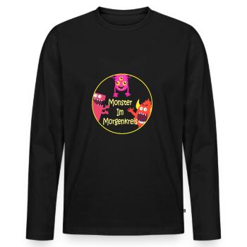éducateur - T-shirt manches longues Premium bio Homme - noir - Devant - Nico (187cm)