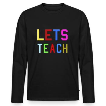 Lehrer - Männer Premium Bio Langarmshirt - Schwarz - Vorne - Nico (187cm)