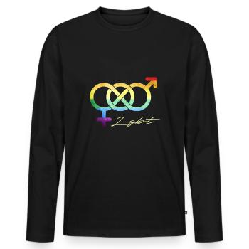LGBT - Men's Premium Organic Long Sleeve Shirt - black - Front - Nico (187cm)
