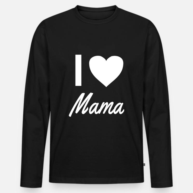 i love mama - Männer Premium Bio Langarmshirt - Schwarz