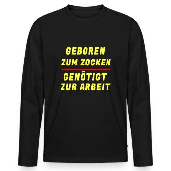gaming gaming gaming gaming gaming gaming gaming - Männer Premium Bio Langarmshirt - Schwarz - Vorne - Nico (187cm)