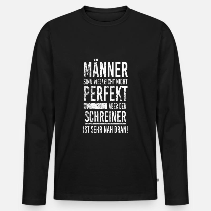 Schreiner - Männer Premium Bio Langarmshirt - Schwarz