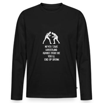 Wrestling - Männer Premium Bio Langarmshirt - Schwarz - Vorne - Nico (187cm)