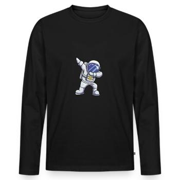 astronaute - T-shirt manches longues Premium bio Homme - noir - Devant - Nico (187cm)