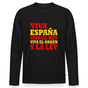 viva españa viva el rey viva el orden y la ley - Men's Premium Organic Long Sleeve Shirt - black - Front - Nico (187cm)