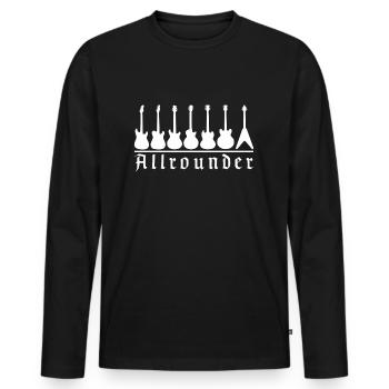 Allrounder, Guitar Concert Festival Open Air Fun - Men's Premium Organic Long Sleeve Shirt - black - Front - Nico (187cm)