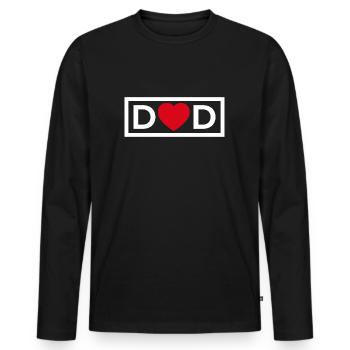 Papa Herz - Männer Premium Bio Langarmshirt - Schwarz - Vorne - Nico (187cm)
