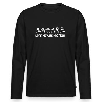 Chiffres de bâton vie signifie mouvement - T-shirt manches longues Premium bio Homme - noir - Devant - Nico (187cm)