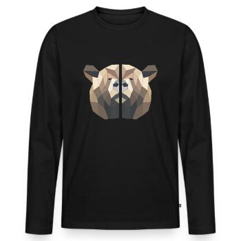 ours brun - T-shirt manches longues Premium bio Homme - noir - Devant - Nico (187cm)
