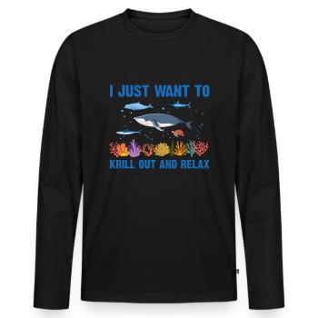 Mer Nature Biologiste marin Biologie marine Mer Océan - T-shirt manches longues Premium bio Homme - noir - Devant - Nico (187cm)
