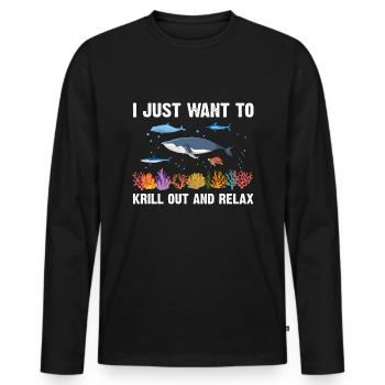 Mer Nature Biologiste marin Biologie marine Mer Océan - T-shirt manches longues Premium bio Homme - noir - Devant - Nico (187cm)