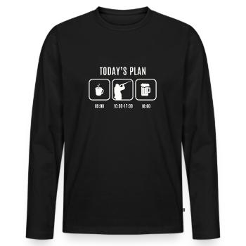 Kaffee Bier Tontauben Wurfscheiben Schiessen - Männer Premium Bio Langarmshirt - Schwarz - Vorne - Nico (187cm)