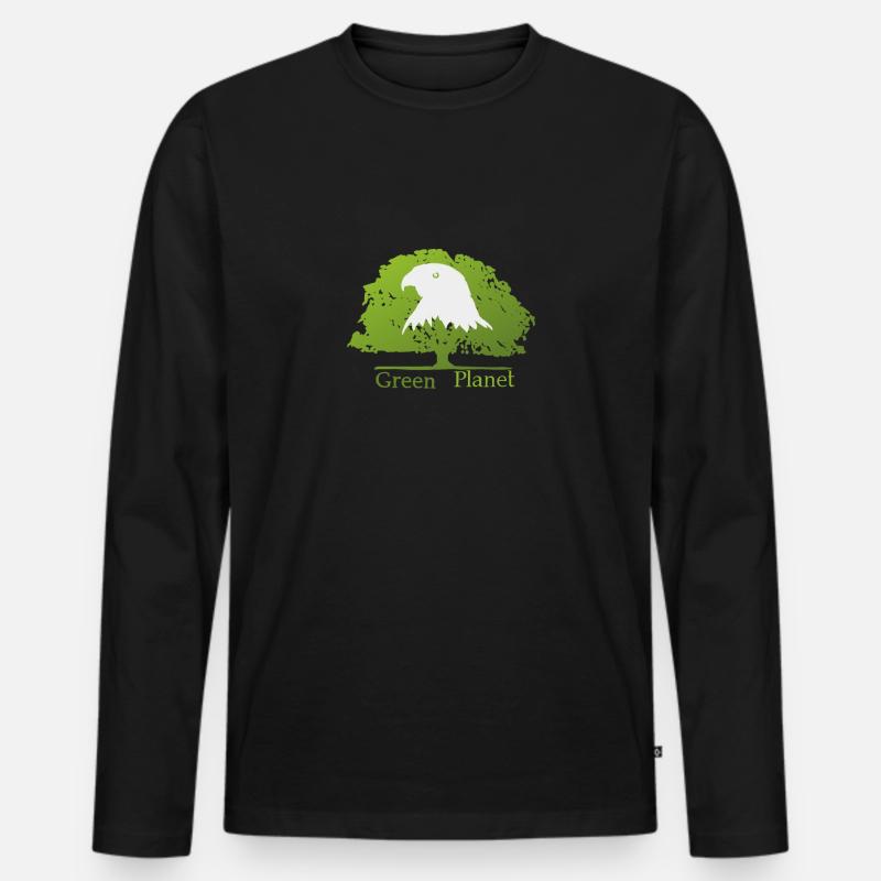 save the planet - Männer Premium Bio Langarmshirt - Schwarz