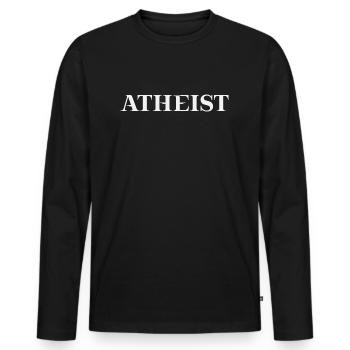 Idée cadeau athée non confessionnelle - T-shirt manches longues Premium bio Homme - noir - Devant - Nico (187cm)