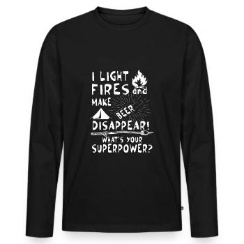 Make beer disappear! What's your superpower? - T-shirt manches longues Premium bio Homme - noir - Devant - Nico (187cm)