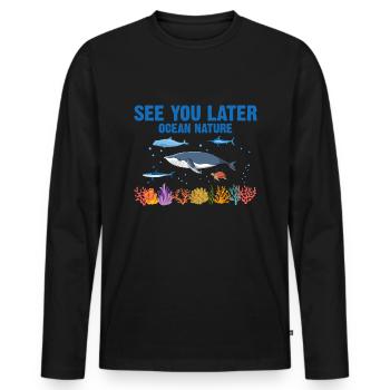 Mer Nature Biologiste marin Biologie marine Mer Océan - T-shirt manches longues Premium bio Homme - noir - Devant - Nico (187cm)