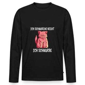 Ronflement homme fatigué ronflement nez chat - T-shirt manches longues Premium bio Homme - noir - Devant - Nico (187cm)