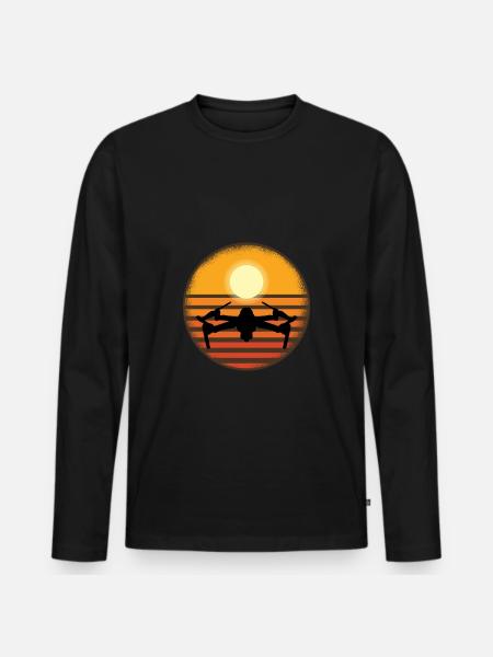 Drone drone shirt - Men's Premium Organic Long Sleeve Shirt - black
