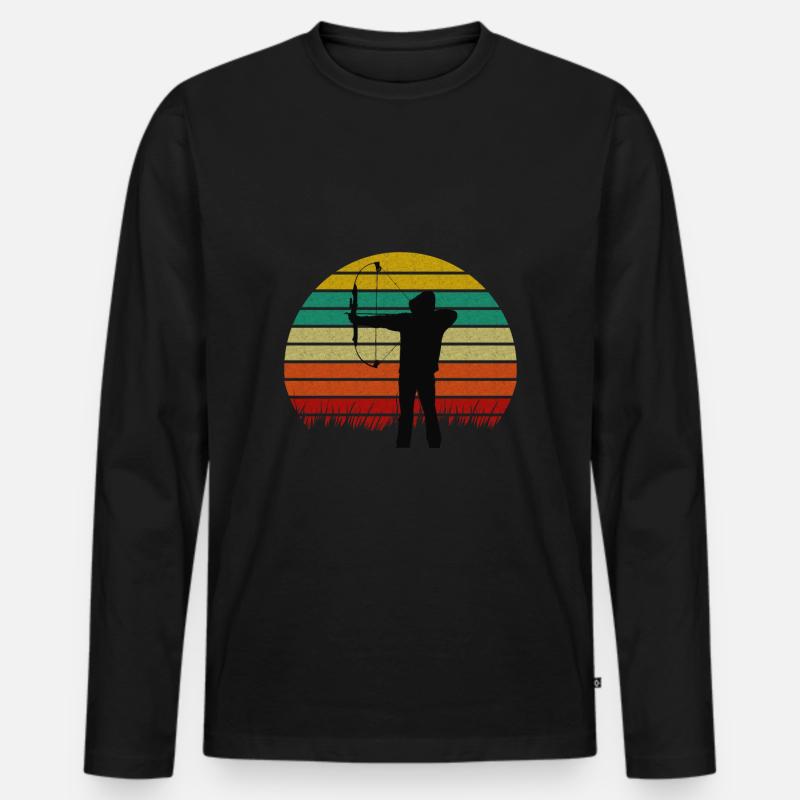 Bogenschießen Compoundbogen - Männer Premium Bio Langarmshirt - Schwarz