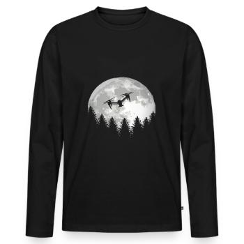 Drone Drones pour avions de drone - T-shirt manches longues Premium bio Homme - noir - Devant - Nico (187cm)