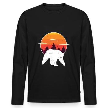 Polar bear polar bear shirt for polar bear lovers - Men's Premium Organic Long Sleeve Shirt - black - Front - Nico (187cm)