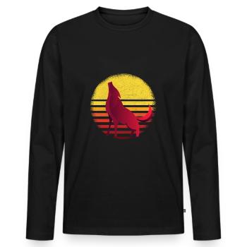 Wolf Wölfe Heulen - Männer Premium Bio Langarmshirt - Schwarz - Vorne - Nico (187cm)