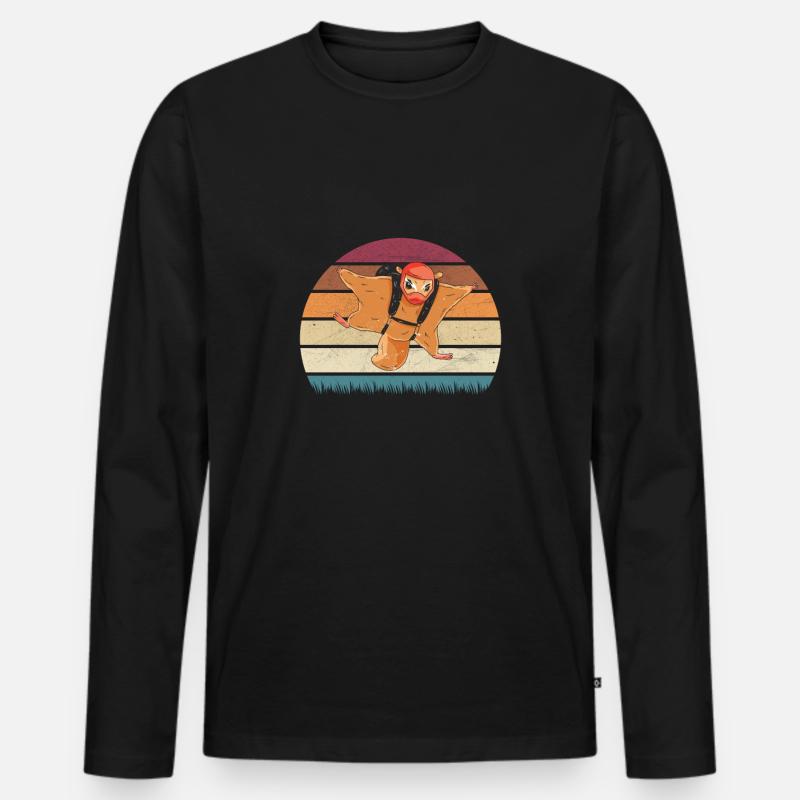 Gleithörnchen - Männer Premium Bio Langarmshirt - Schwarz