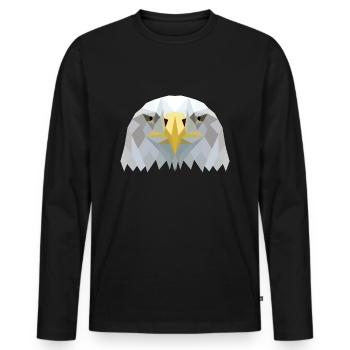 eagle head - Men's Premium Organic Long Sleeve Shirt - black - Front - Nico (187cm)
