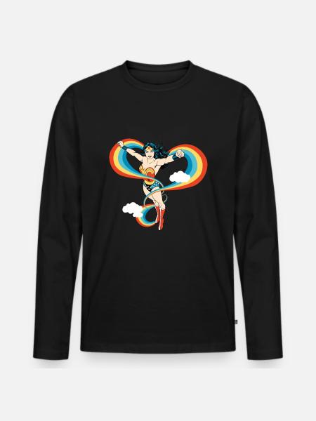 Rainbow tygväska - Ekologisk långärmad premium-T-shirt herr - svart