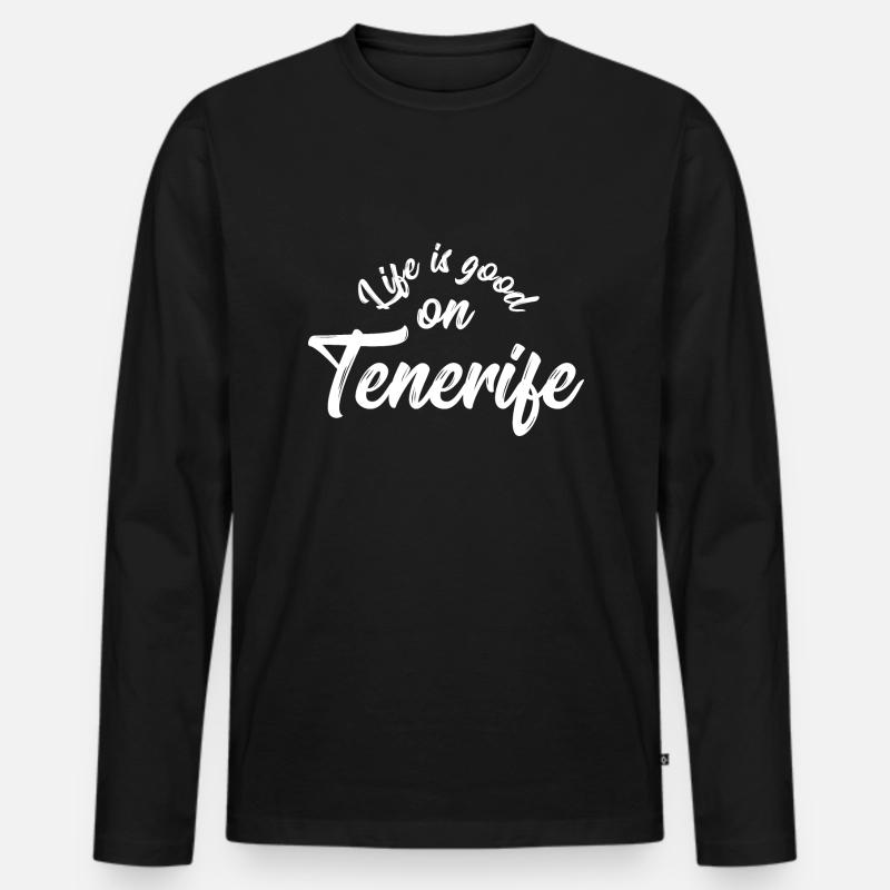 Teneriffa Liebe - Männer Premium Bio Langarmshirt - Schwarz
