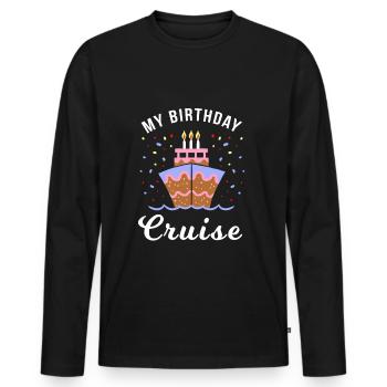 Dicton drôle de croisière Dîner drôle de vacances - T-shirt manches longues Premium bio Homme - noir - Devant - Nico (187cm)