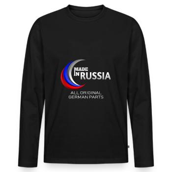 Russia Made in the Soviet Union German Russian Russian - Men's Premium Organic Long Sleeve Shirt - black - Front - Nico (187cm)