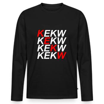 KEKW Chat Memes Internet Emotes Stream Game - T-shirt manches longues Premium bio Homme - noir - Devant - Nico (187cm)