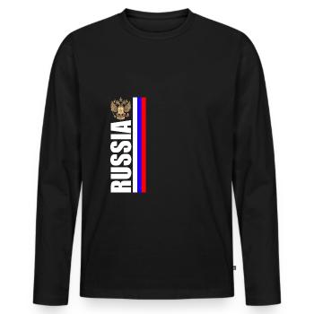 Russie Fabriqué en Russie Slaves russes Union soviétique - T-shirt manches longues Premium bio Homme - noir - Devant - Nico (187cm)