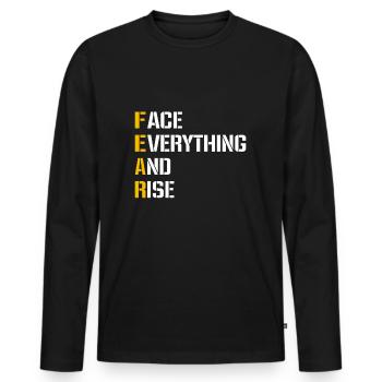 Attitude du mode Beast de motivation à la condition physique de la vie - T-shirt manches longues Premium bio Homme - noir - Devant - Nico (187cm)