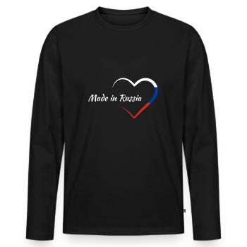 Russia Made in Russia Russian Russian - Men's Premium Organic Long Sleeve Shirt - black - Front - Nico (187cm)