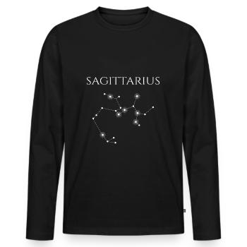 Sagittarius Sternbild Sternzeichen Schütze Sterne - Männer Premium Bio Langarmshirt - Schwarz - Vorne - Nico (187cm)