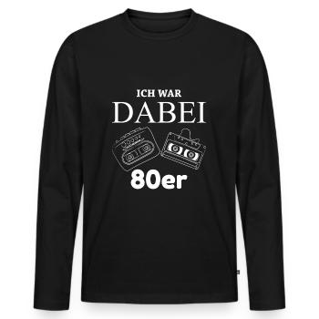 Ich war dabei 80er - Männer Premium Bio Langarmshirt - Schwarz - Vorne - Nico (187cm)