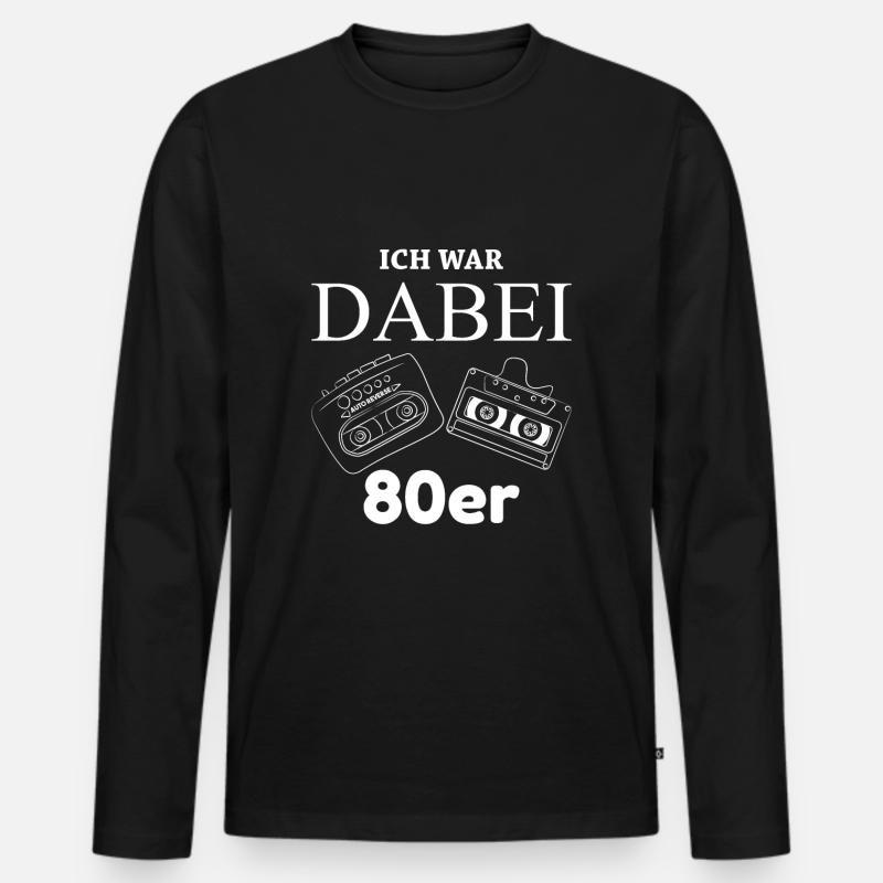 Ich war dabei 80er - Männer Premium Bio Langarmshirt - Schwarz