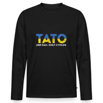 Ukrainian father Ukrainian dad TATO from Ukraine - Men's Premium Organic Long Sleeve Shirt - black - Front - Nico (187cm)