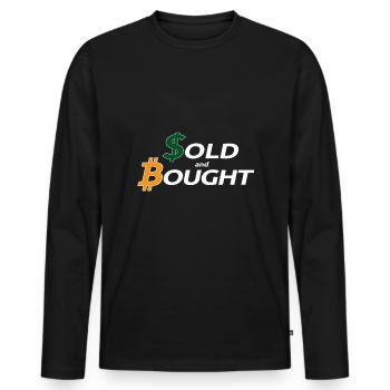 Bitcoin acheté avec la monnaie fiatmoney - T-shirt manches longues Premium bio Homme - noir - Devant - Nico (187cm)