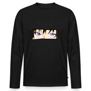 Anime Eyes Hand Drawn - Men's Premium Organic Long Sleeve Shirt - black - Front - Nico (187cm)
