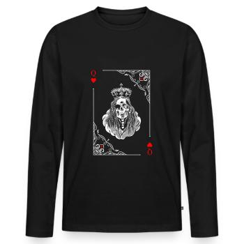 Card Symbols Playing Cards Heart Checkers Card Game - Men's Premium Organic Long Sleeve Shirt - black - Front - Nico (187cm)